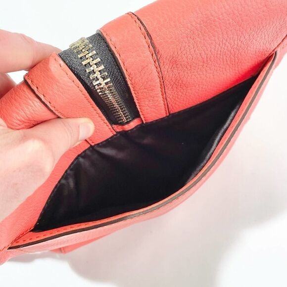 Milly coral leather statement zipper shoulder bag - Picture 11 of 16